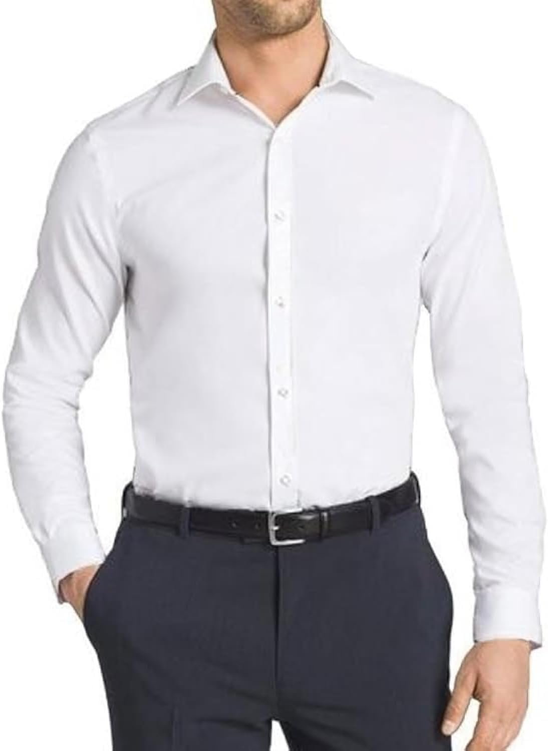 Stretch Slim Fit Long Sleeve Business Casual Button Down Shirt