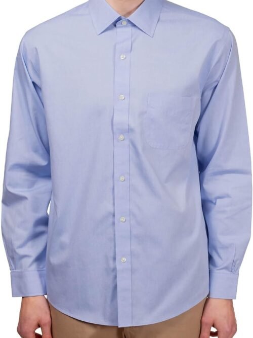 Non-Iron Polo Button Down Pinpoint Regular Dress Shirt
