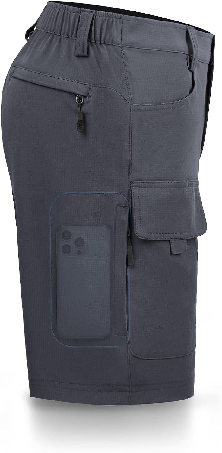 Quick Dry Lightweight Waterproof Hiking Shorts 9-10 Inch 6 Pockets
