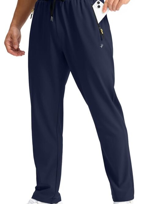 Men's lightweight hiking pants, quick dry, zipper pockets, outdoor.