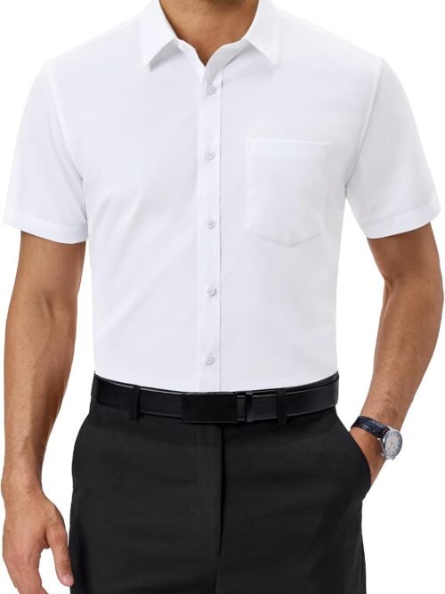Short Sleeve Stretch Wrinkle-Resistant Dress Shirt