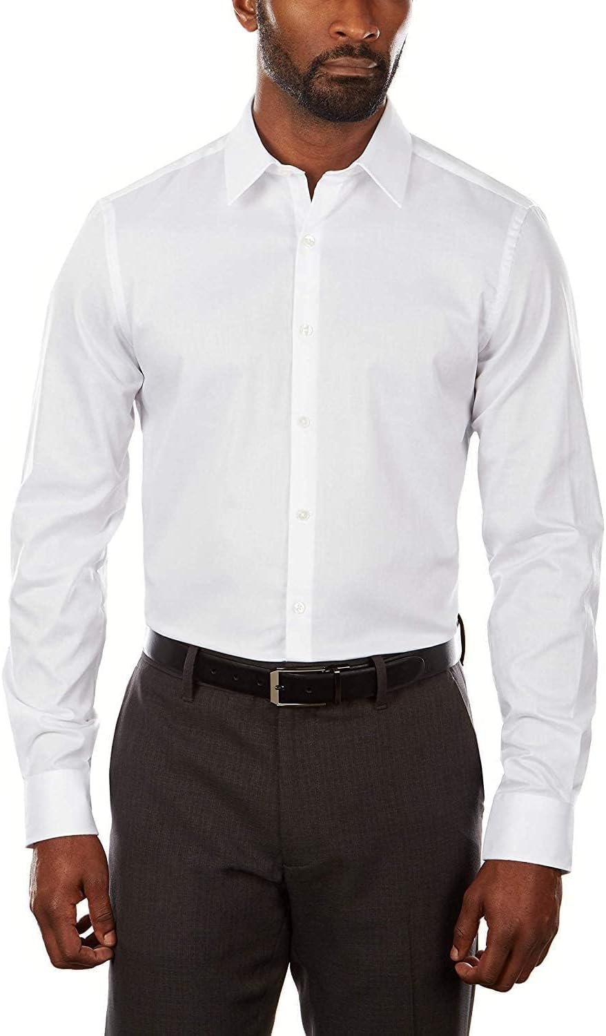 Slim Fit Flex Collar Stretch Solid Dress Shirt