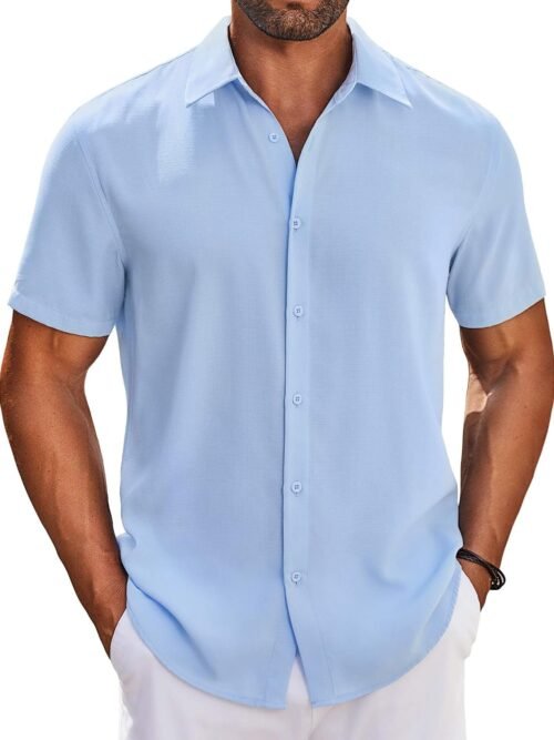 Short Sleeve Button Down Beach Shirt
