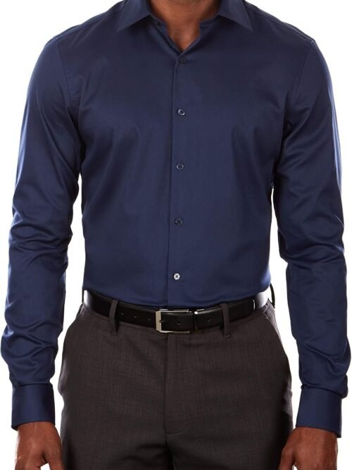 Slim Fit Flex Collar Stretch Solid Dress Shirt