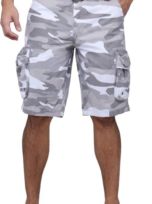 Belted Relaxed Fit Knee Length Shorts Big and Tall
