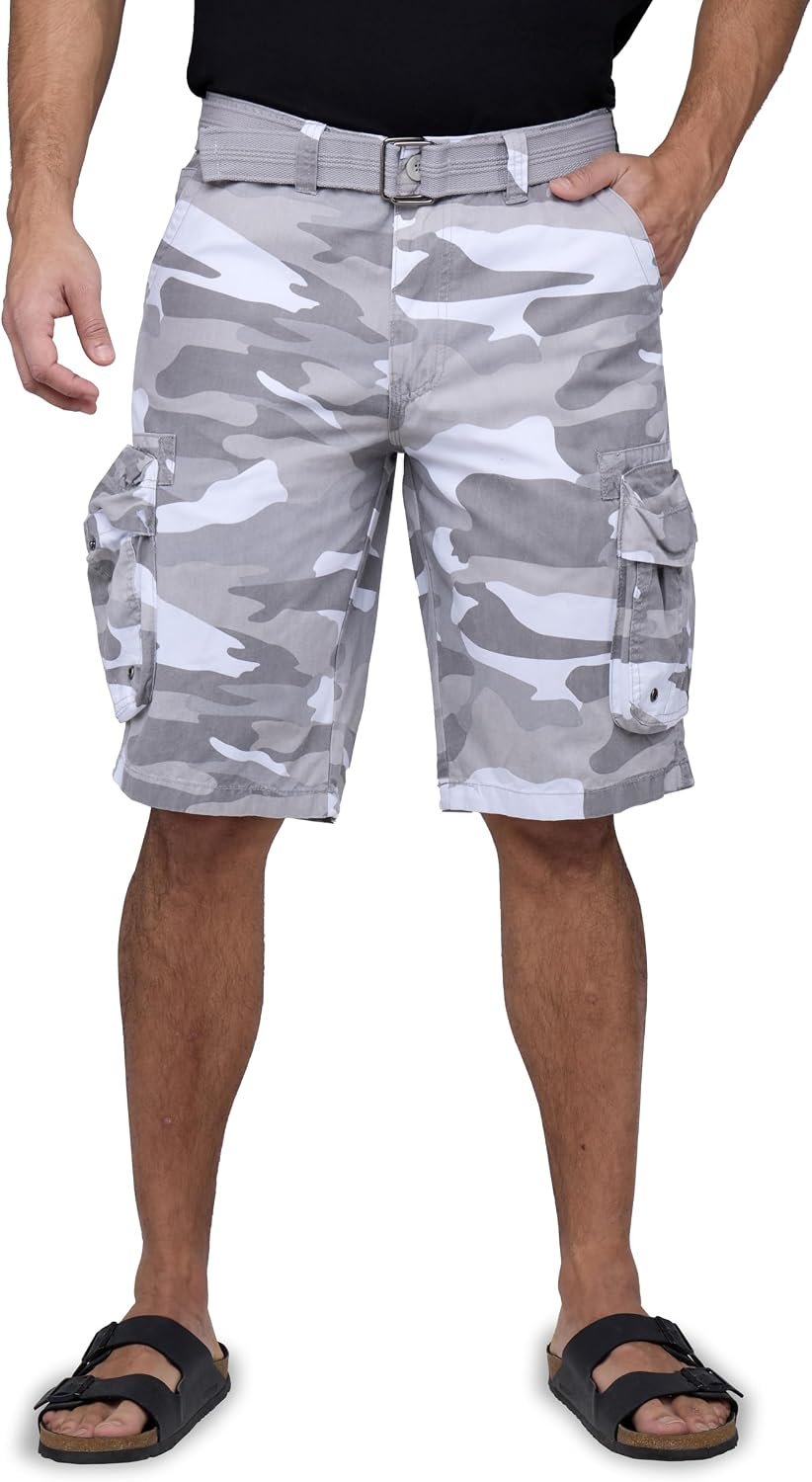 Belted Relaxed Fit Knee Length Shorts Big and Tall