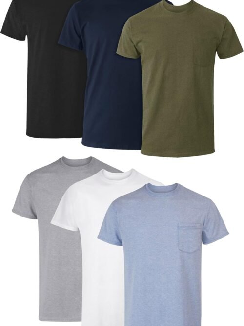 6-Pack Moisture Wicking Cotton Crew Neck Undershirt