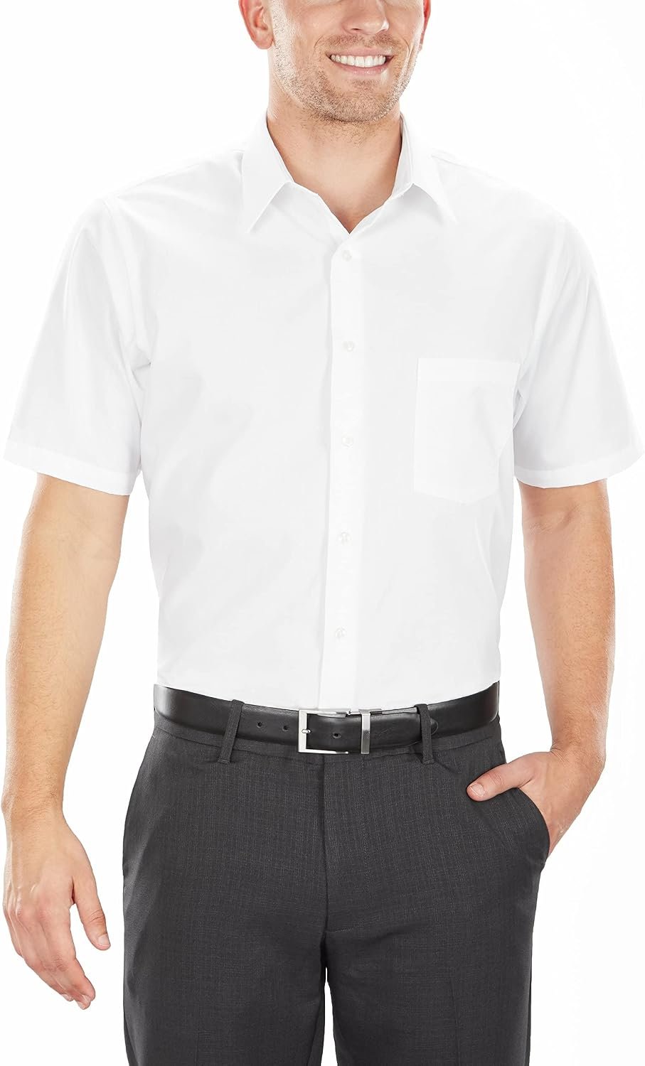 Short Sleeve Regular Fit Poplin Dress Shirt