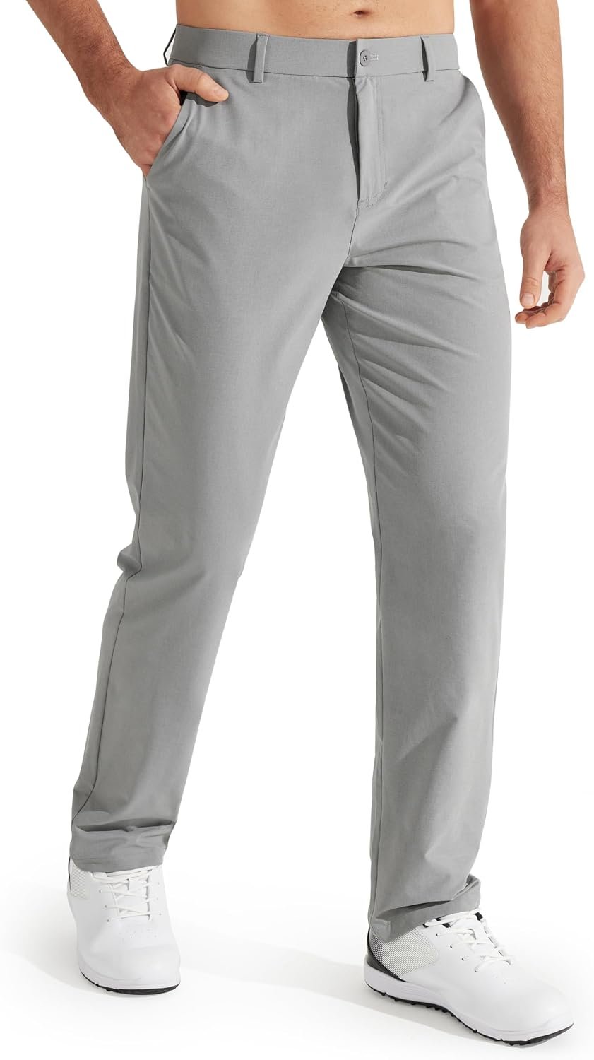 Men’s golf pants, stretch, quick dry, lightweight, with pockets.