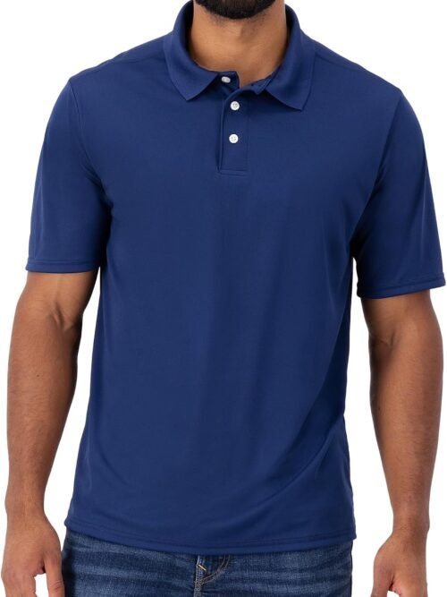 Moisture-Wicking Jersey Knit Polo Shirt