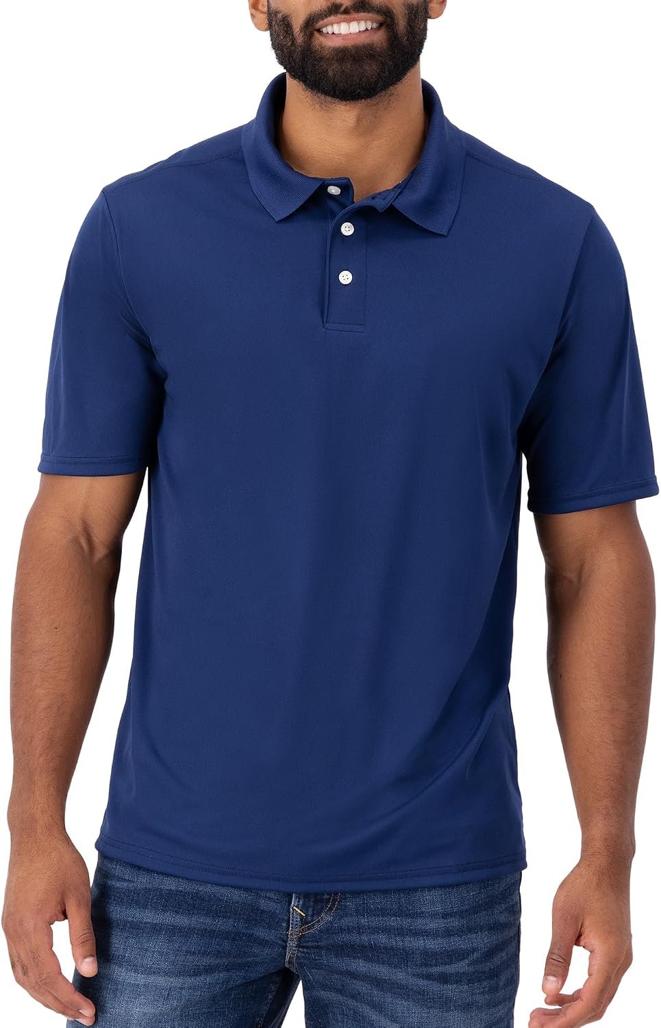 Moisture-Wicking Jersey Knit Polo Shirt