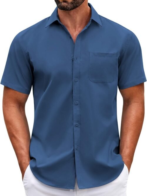 Short Sleeve Button Down Shirt with Pocket