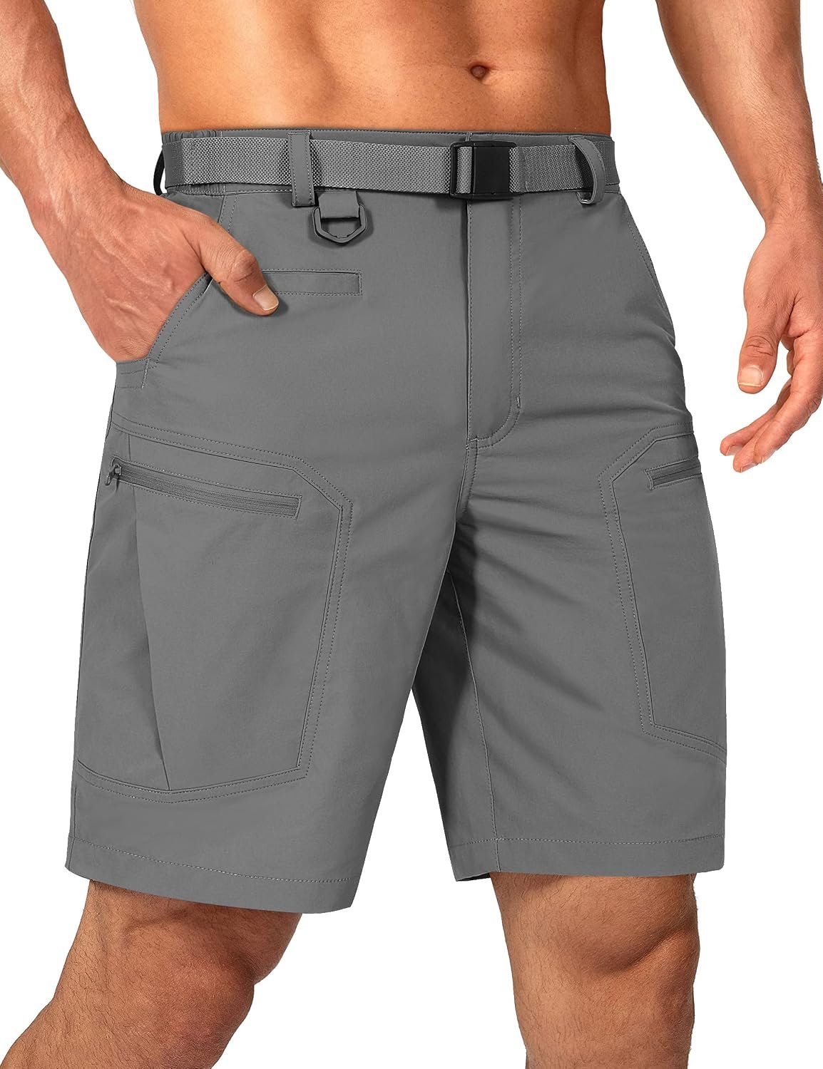 Water Resistant Quick Dry Tactical Cargo Shorts with Belt