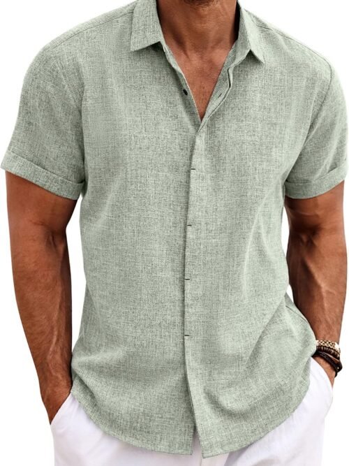 Linen Short Sleeve Button Down Shirt